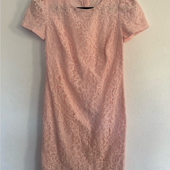 Ralph Lauren Blush Lace Midi Dress - Picture 2 of 6